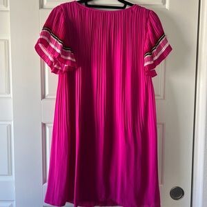 Maje Fuchsia Pleated Mini Dress